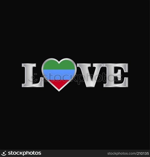 Love typography with Dagestan flag design vector