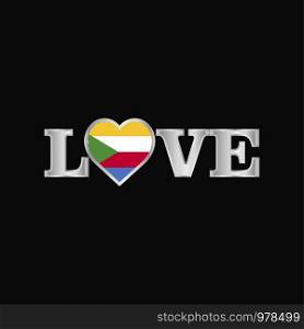 Love typography with Democratic Republic of the Congo flag design vector