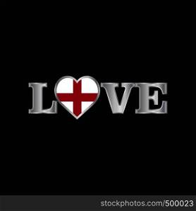 Love typography with England flag design vector