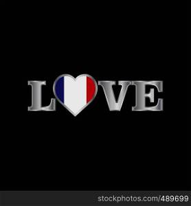 Love typography with France flag design vector
