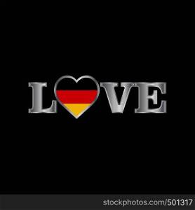 Love typography with Germany flag design vector