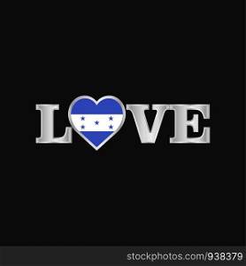 Love typography with Honduras flag design vector
