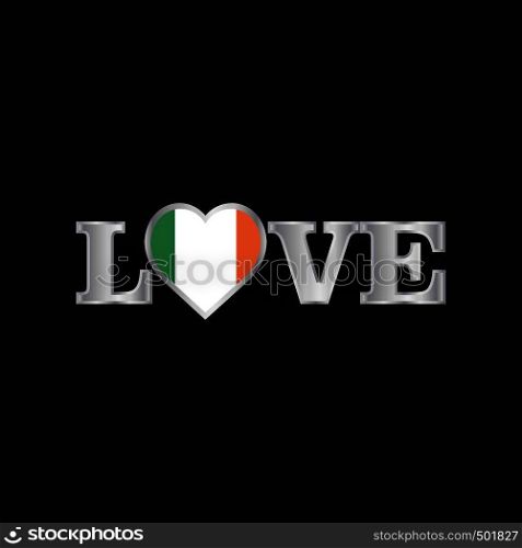 Love typography with Ireland flag design vector