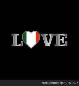 Love typography with Ireland flag design vector