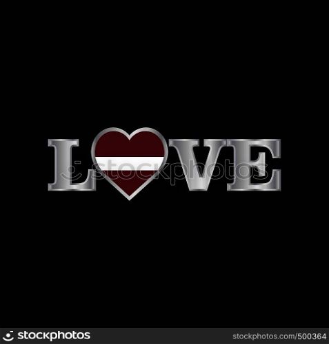 Love typography with Latvia flag design vector