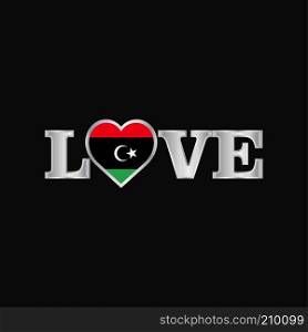 Love typography with Libya flag design vector