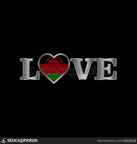 Love typography with Malawi flag design vector