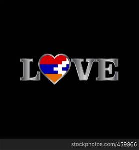 Love typography with Nagorno Karabakh Republic flag design vector