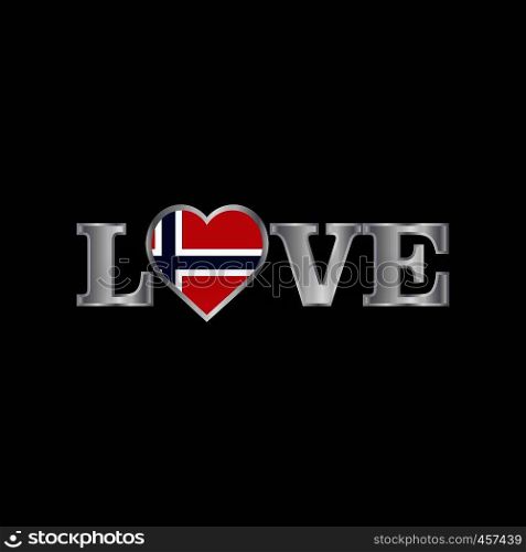 Love typography with Norway flag design vector