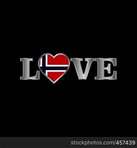 Love typography with Norway flag design vector