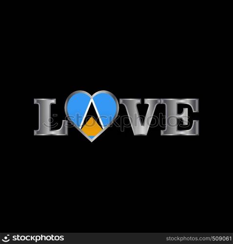 Love typography with Saint Lucia flag design vector