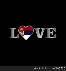 Love typography with Serbia flag design vector