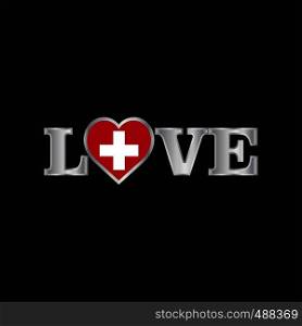 Love typography with Switzerland flag design vector