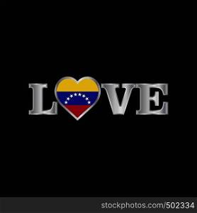 Love typography with Venezuela flag design vector