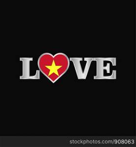 Love typography with Vietnam flag design vector
