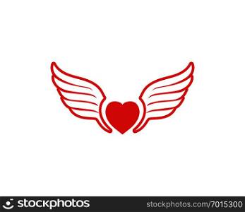 Love wing Logo and symbols Vector Template icons