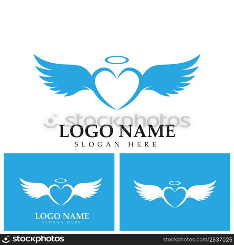 Love wings Logo Template design vector