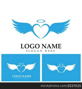 Love wings Logo Template design vector