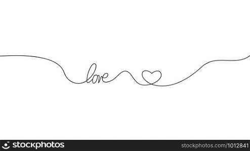 love with hearts in continuous drawing lines in a flat style in continuous drawing lines. Continuous black line. The work of flat design. Symbol of love and tenderness.. Love with hearts in continuous drawing lines in a flat style in continuous drawing lines. Continuous black line. The work of flat design. Symbol of love and tenderness