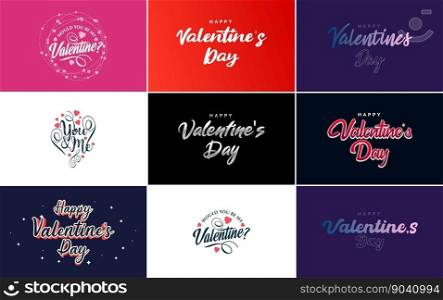 Love word art design with a heart-shaped gradient background