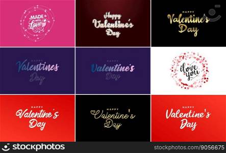 Love word art design with a heart-shaped gradient background