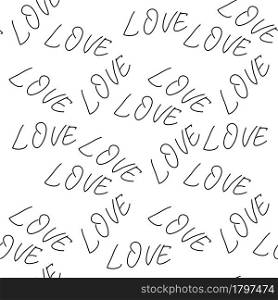 love you hearts romantic pattern illustration isolated on white. black and white seamless pattern. love you hearts romantic pattern illustration isolated on white. black and white seamless pattern.