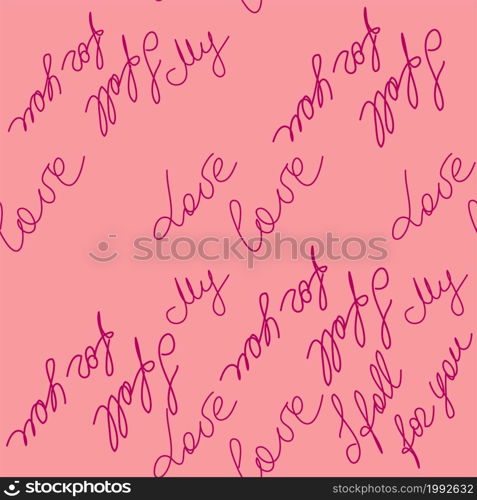 love you hearts romantic pattern illustration on pink. love you hearts romantic pattern illustration isolated on white. black and white seamless pattern