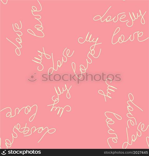 love you hearts romantic pattern illustration on pink. love you hearts romantic pattern illustration isolated on white. black and white seamless pattern