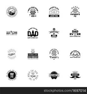 Love You Papa Card Design for Happy Fathers Day Typography Collection 16 Black Design.  Editable Vector Design Elements