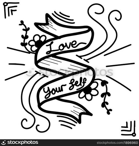 love yourself text quote decoration