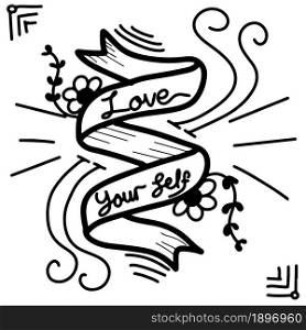 love yourself text quote decoration