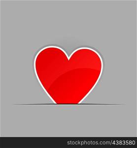 Love4. Red heart on a grey background. A vector illustration