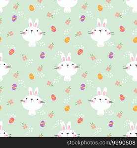 Lovely bunny and Easter egg seamless pattern