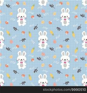 Lovely bunny and Easter egg seamless pattern
