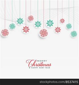 lovely christmas snowflakes hanging background