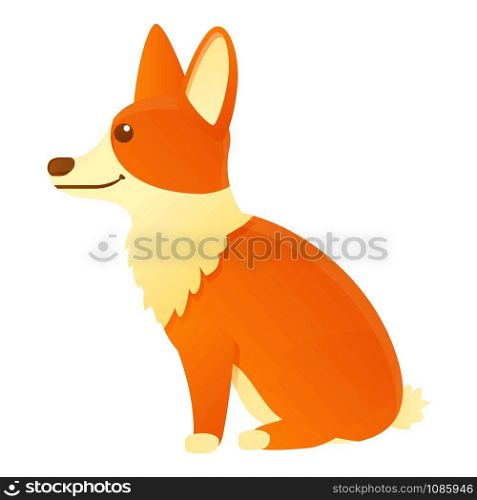 Lovely corgi dog icon. Cartoon of lovely corgi dog vector icon for web design isolated on white background. Lovely corgi dog icon, cartoon style