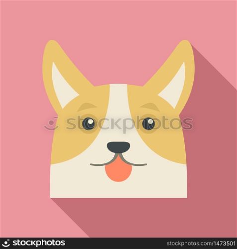 Lovely corgi dog icon. Flat illustration of lovely corgi dog vector icon for web design. Lovely corgi dog icon, flat style