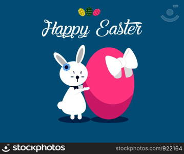 Lovely easter bunnies set. Concept easter illustration. Vector cartoon character and abstract.