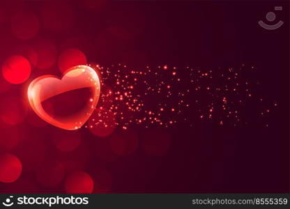 lovely floating romantic heart on bokeh background
