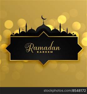 lovely golden ramadan kareem greeting background