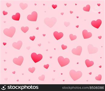 lovely hearts pattern background in different sizes