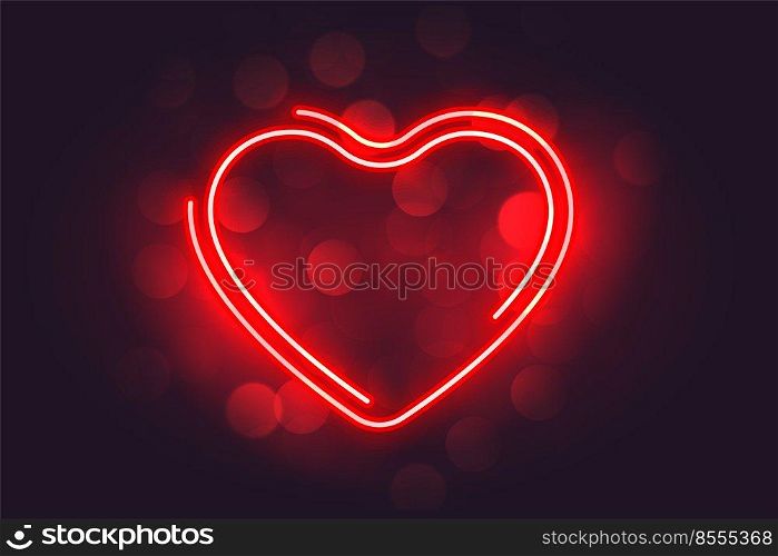 lovely neon red heart valentines day background