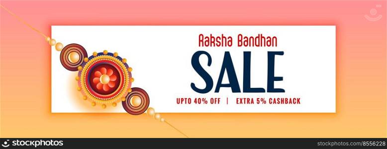 lovely raksha bandhan sale banner design with rakhi