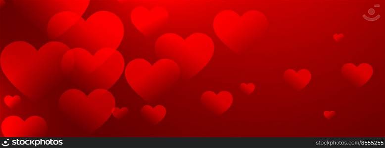 lovely red hearts banner with text space