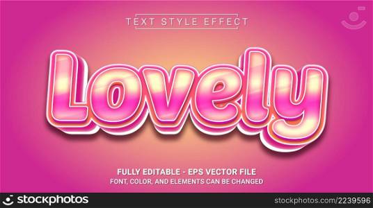 Lovely Text Style Effect. Graphic Design Element.