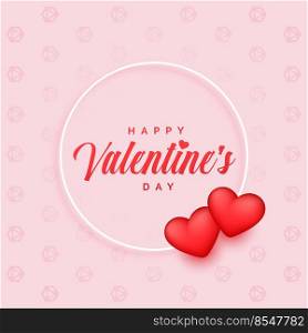lovely valentines day background with two 3d hearts