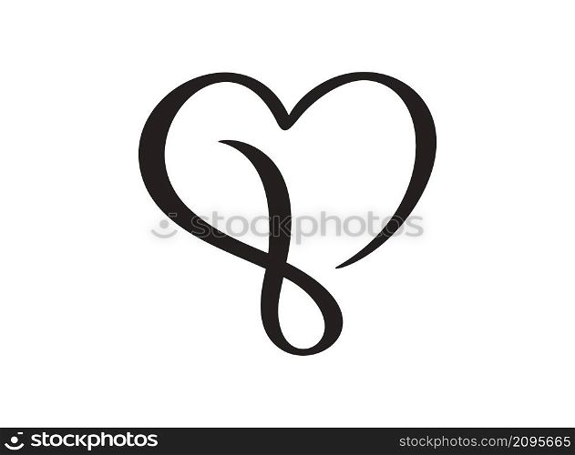 Lover icon vector calligraphic heart infinity. Hand drawn valentine day calligraphy logo. Decor for greeting card, mug, photo overlays, t-shirt print, flyer, poster design.. Lover icon vector calligraphic heart infinity. Hand drawn valentine day calligraphy logo. Decor for greeting card, mug, photo overlays, t-shirt print, flyer, poster design