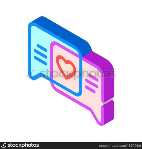 loving correspondence isometric icon vector. loving correspondence sign. isolated symbol illustration. loving correspondence isometric icon vector illustration isolated