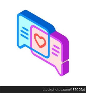 loving correspondence isometric icon vector. loving correspondence sign. isolated symbol illustration. loving correspondence isometric icon vector illustration isolated