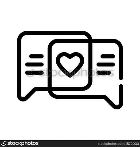 loving correspondence line icon vector. loving correspondence sign. isolated contour symbol black illustration. loving correspondence line icon vector illustration isolated